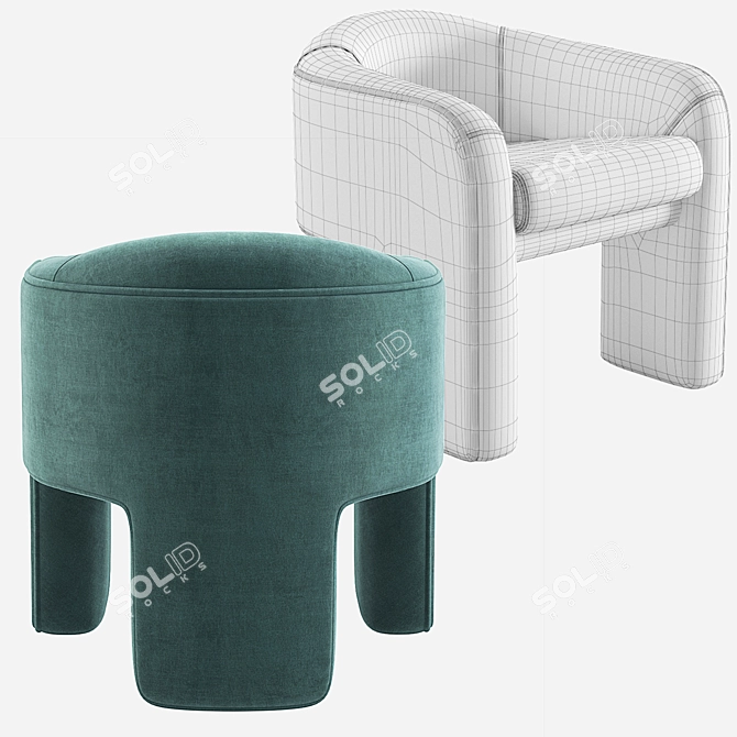 Sculptural Weiman Chair by Vladimir Kagan 3D model image 5