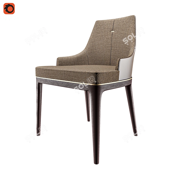 Elegance Oak Dining Chair 3D model image 5