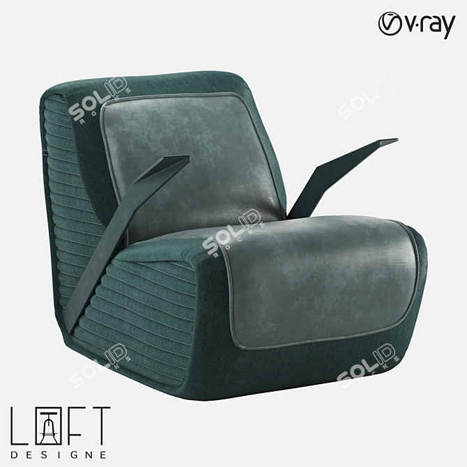 LoftDesign Armchair 35726 - Elegant Metal and Leather Seating 3D model image 1