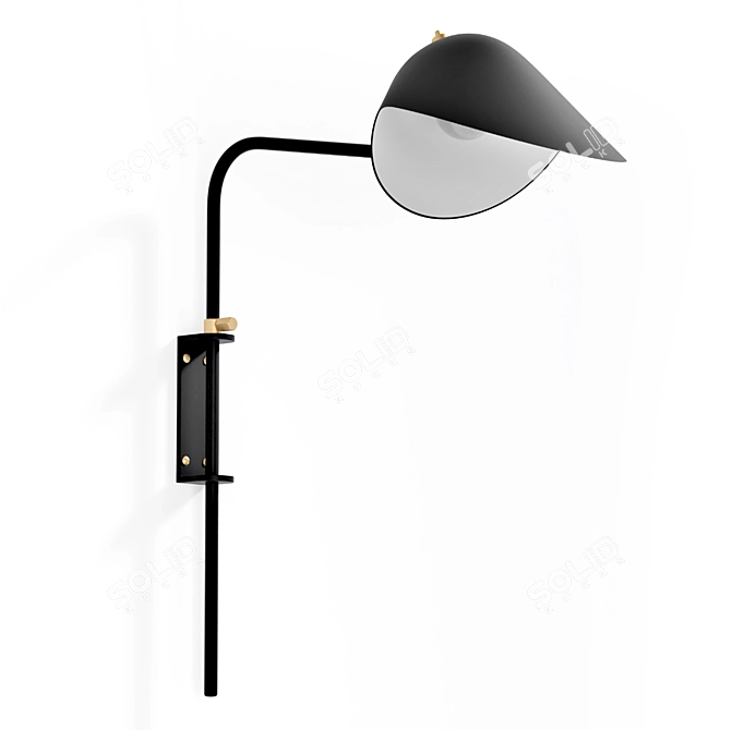 Sleek & Chic: Mouille's Black Anthony Wall Lamp 3D model image 1