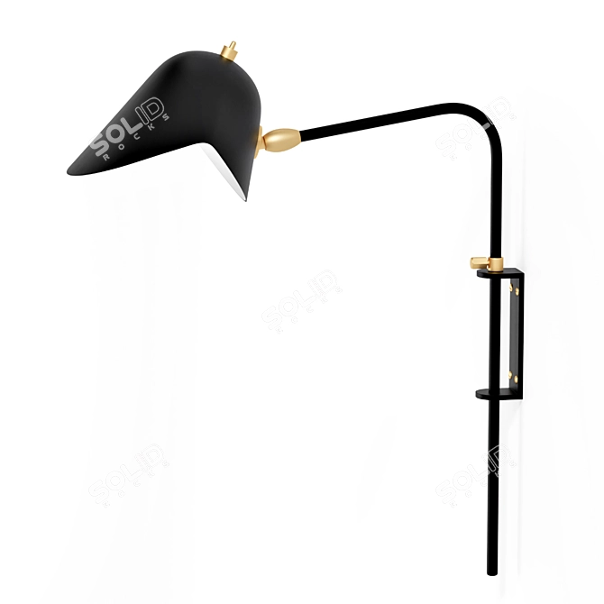 Sleek & Chic: Mouille's Black Anthony Wall Lamp 3D model image 2