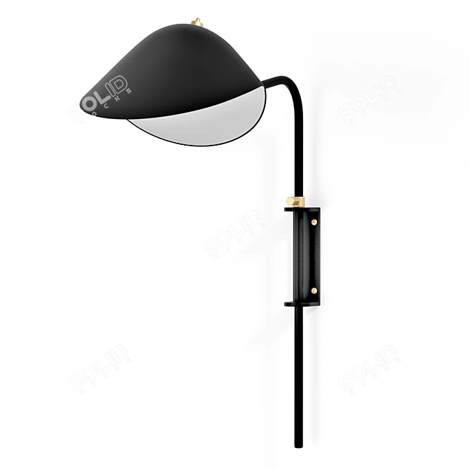 Sleek & Chic: Mouille's Black Anthony Wall Lamp 3D model image 3