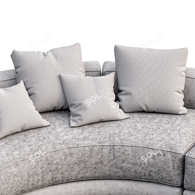 Curved Lewis Leather Sofa - Modern Design 3D model image 5