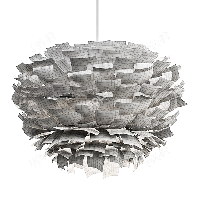 Scandinavian Style Feather Chandelier 3D model image 2