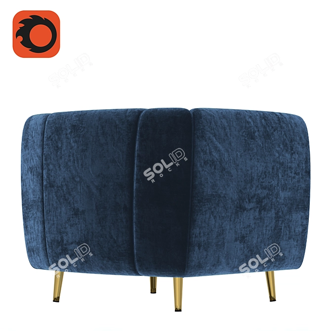 Comfy Fabric Armchair 3D model image 2