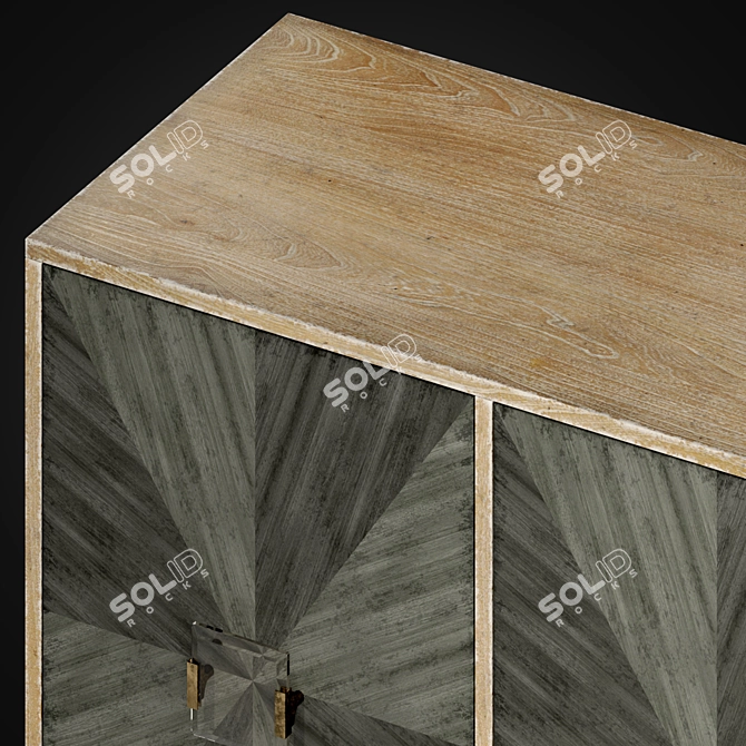 Melange Zola 4-Door Credenza: Elegant Storage Solution 3D model image 2