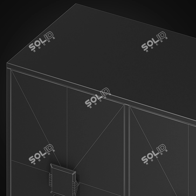 Melange Zola 4-Door Credenza: Elegant Storage Solution 3D model image 3