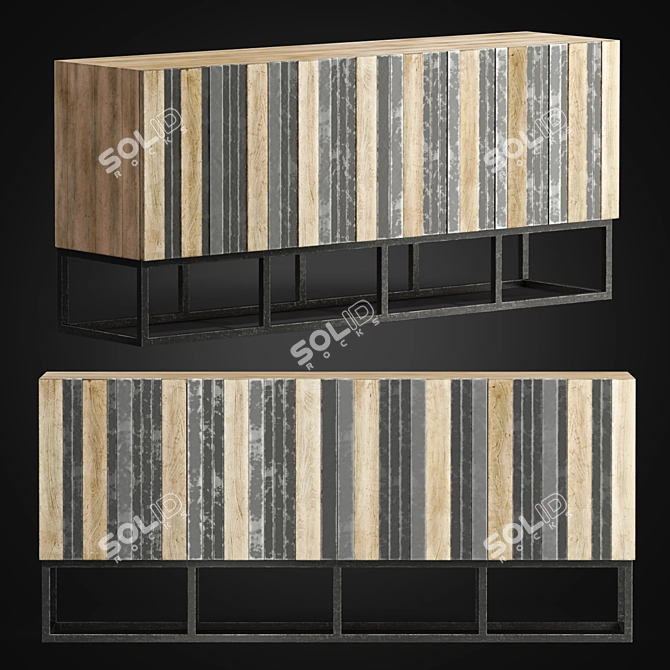 Elegant Melange Brady Credenza: Stylish, Spacious, and Versatile 3D model image 1