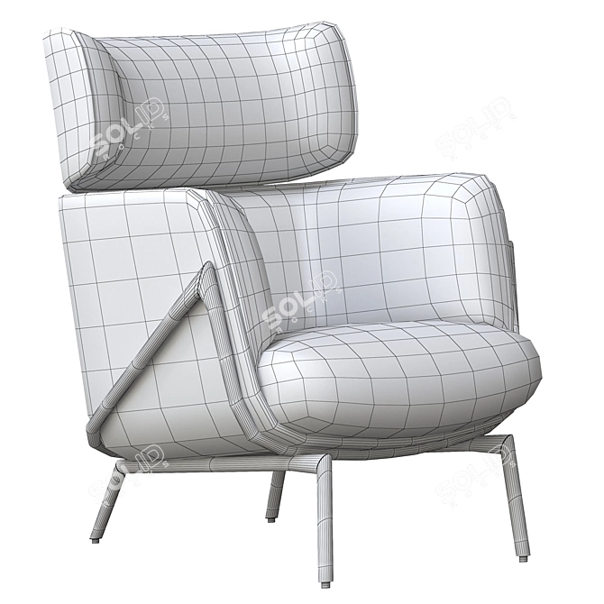 Elegant Elysia Lounge Chair 3D model image 4