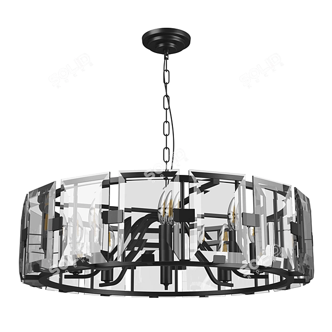 Stylish 8-Light Novara Pendant 3D model image 2