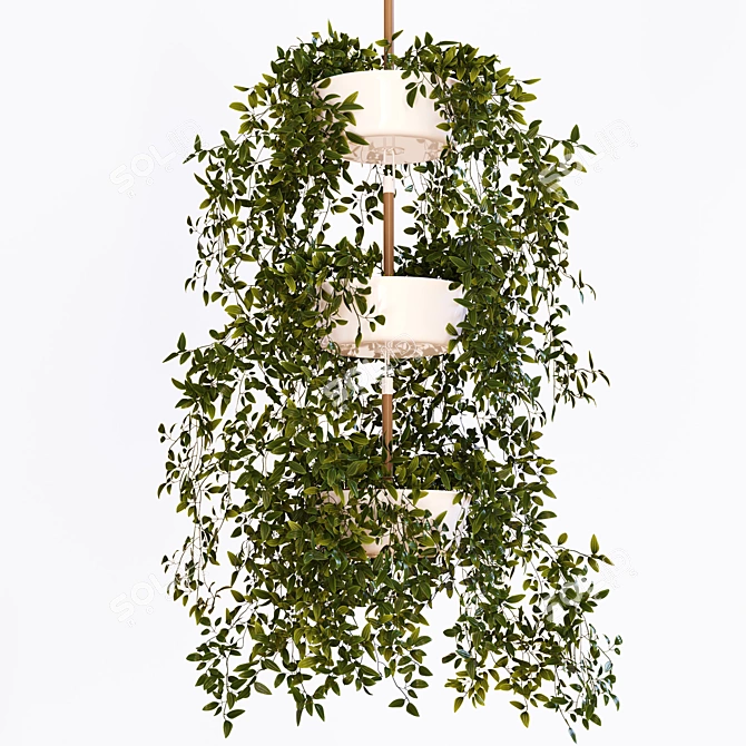 Artificial Hanging Plant in BITTERGURKA Planter 3D model image 3