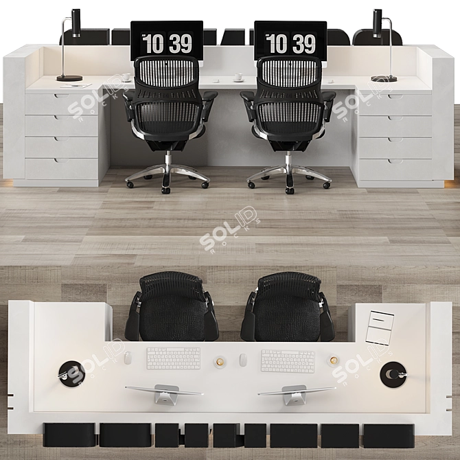 Sleek Modern Counter 2015 3D model image 2