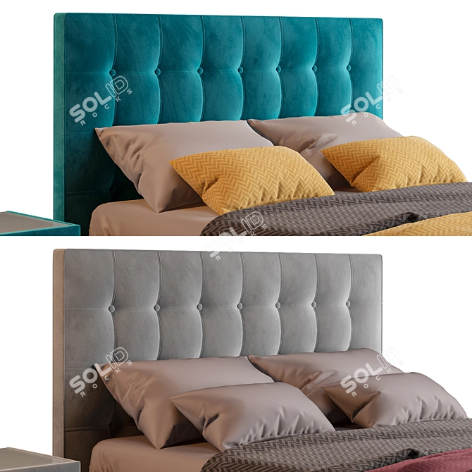 Fernando Bed & Oscar Bedside Table 3D model image 4