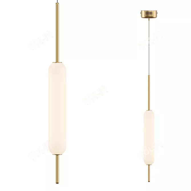 HAEZEN ONE: Modern Reeds-inspired Pendant Lamp 3D model image 1