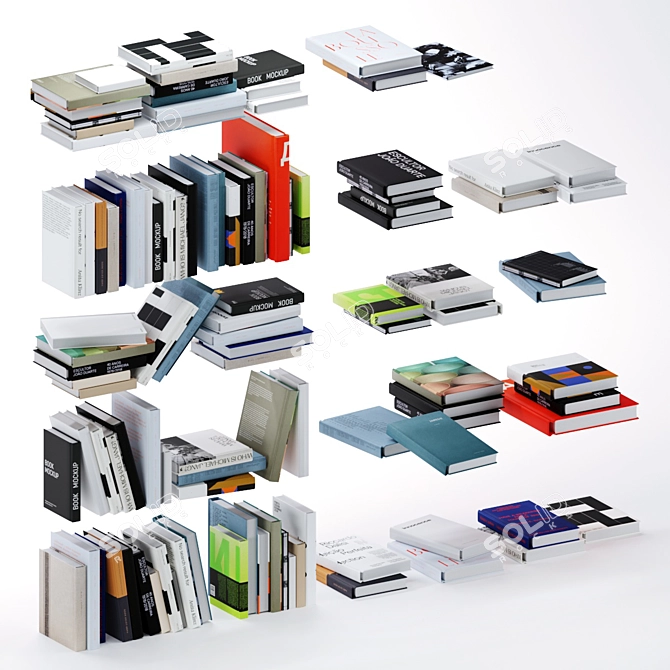 Artistic Design Book Collection 3D model image 1