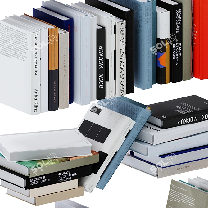 Artistic Design Book Collection 3D model image 2