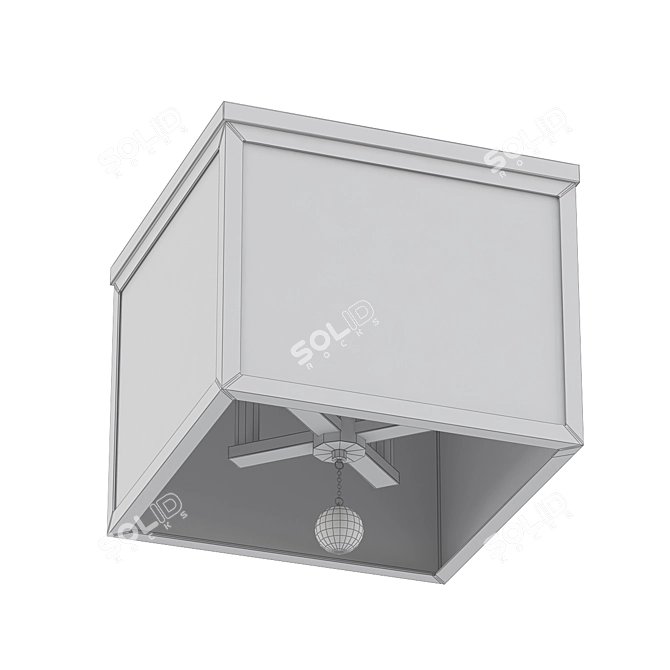 Modern Black Weston Flush Mount 3D model image 2