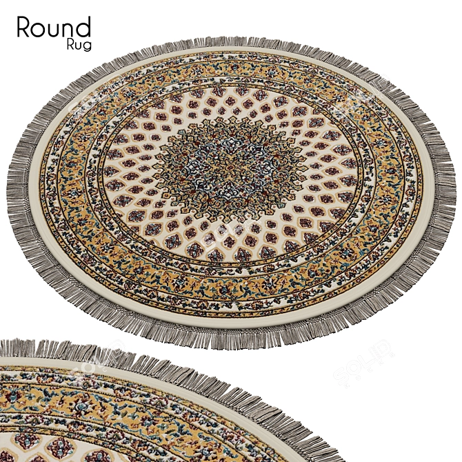 Elegant Round Rug: 03 3D model image 1