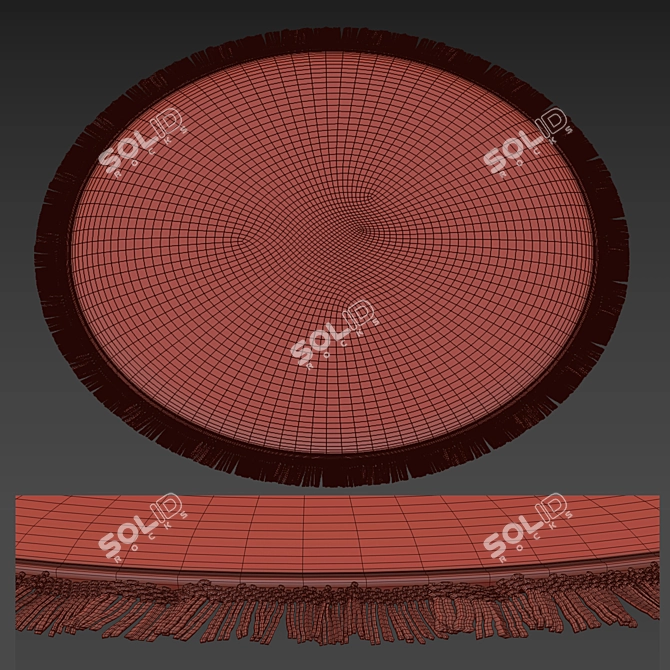 Elegant Round Rug: 03 3D model image 2