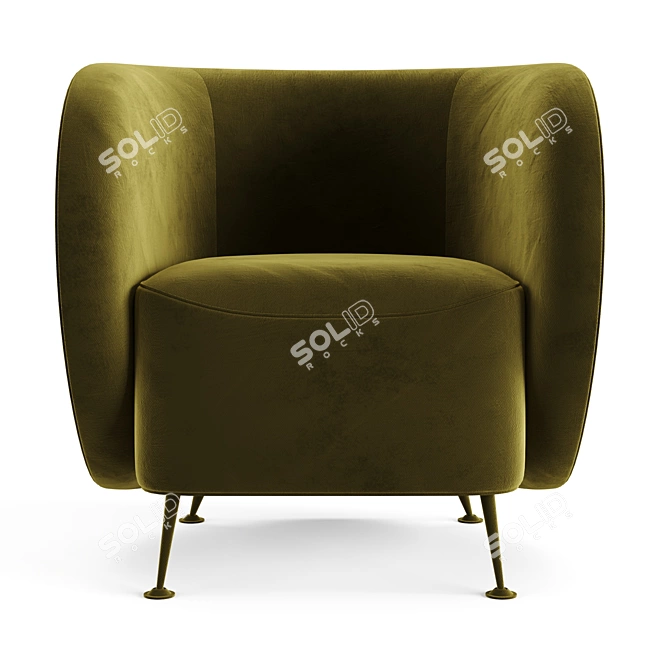 Elegant Italian Chair: Giulio Marelli 3D model image 3