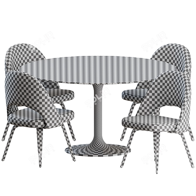 Modern Dining Set by Knoll 3D model image 3