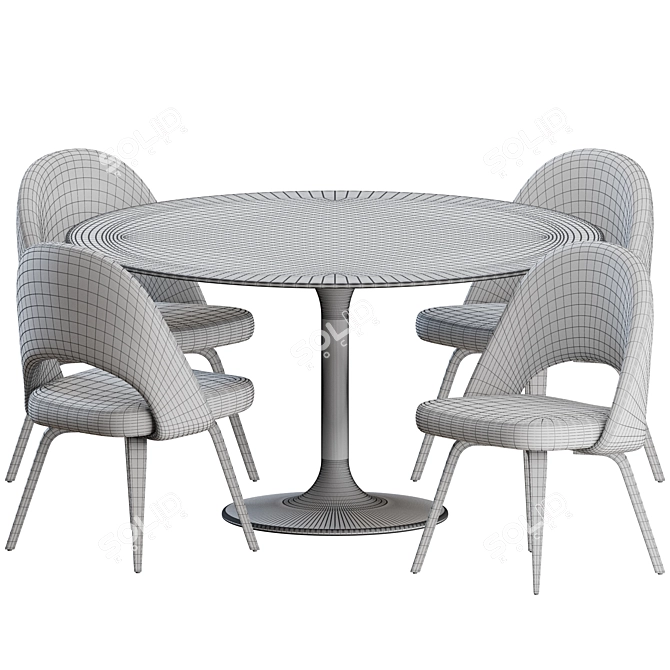 Modern Dining Set by Knoll 3D model image 4