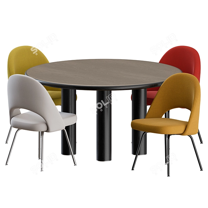 Saarinen Executive Chair & Smalto Table Set 3D model image 2