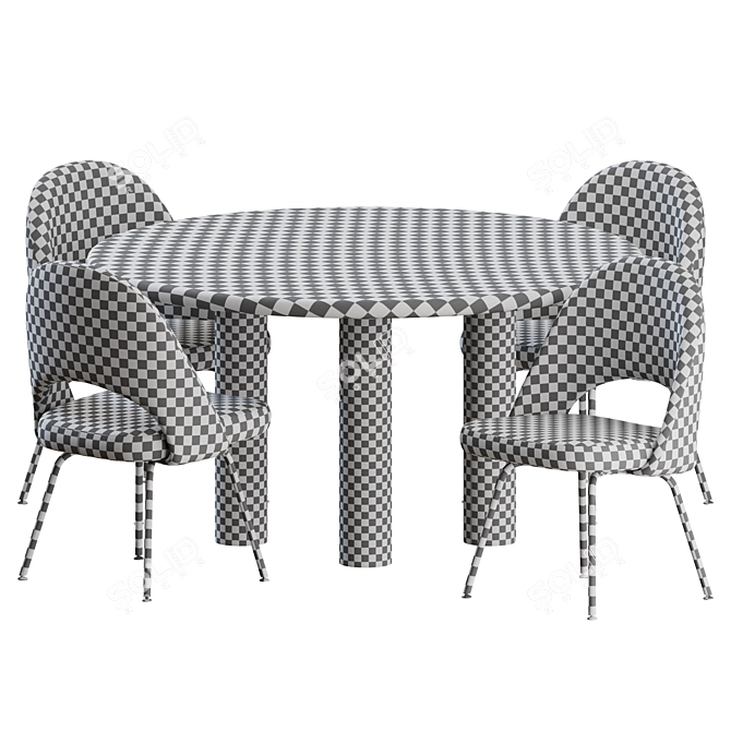 Saarinen Executive Chair & Smalto Table Set 3D model image 3