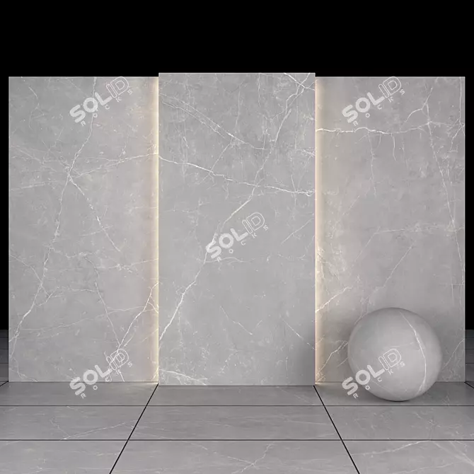 Elegant Sterlina Gray Marble: 8 Textures & Multiple Sizes 3D model image 1