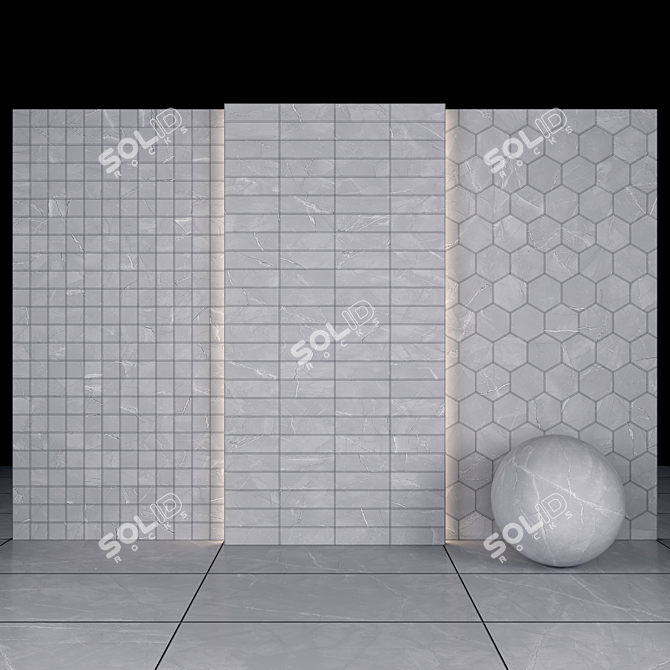 Elegant Melody Bianco Marble: Luxurious Textures & Versatile Tiles 3D model image 3