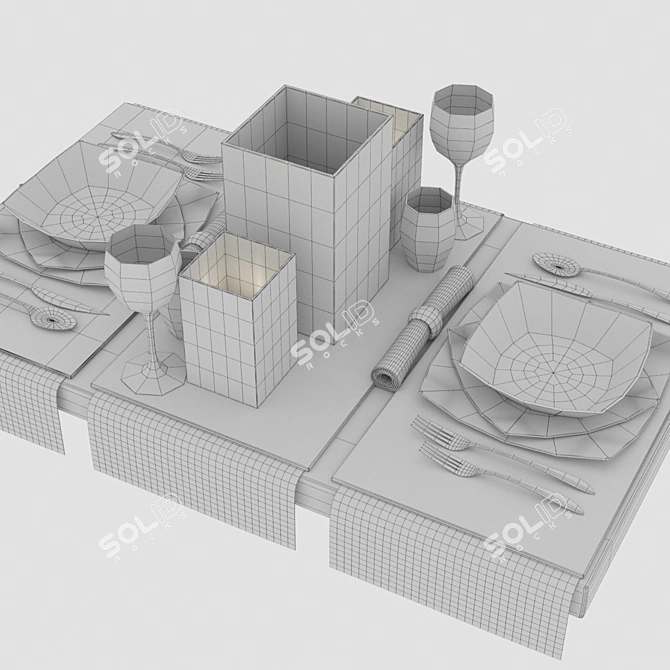 Luminarc Quadrato Dinnerware Set 3D model image 3