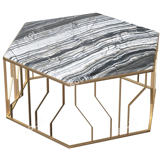 Ginza Contemporary Marble Coffee Table 3D model image 2