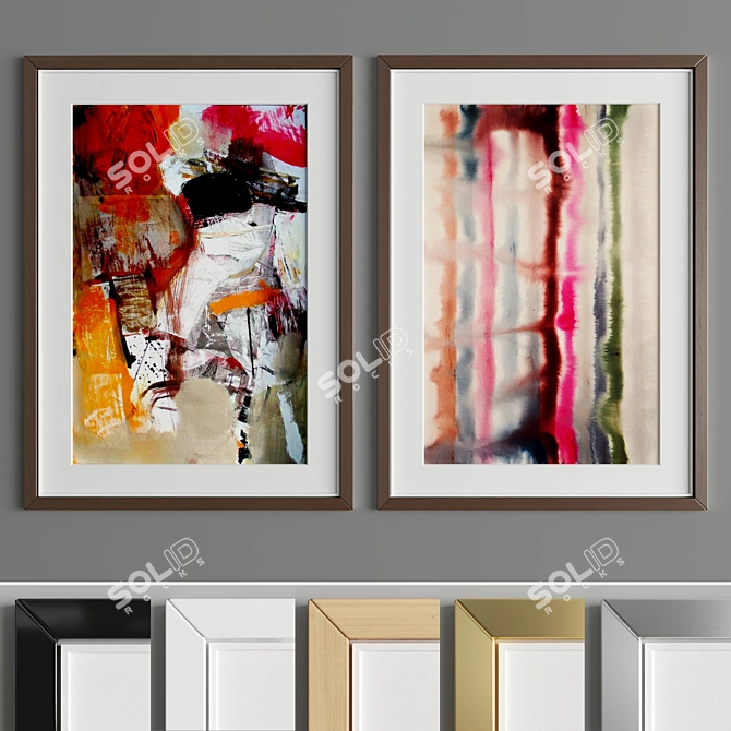 Art Frame A64: Stylish 50x70cm Frames in 4 Wood & 2 Metal Materials 3D model image 2