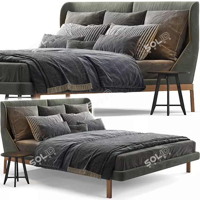 Luxurious Molteni & C Fulham Bed 3D model image 1