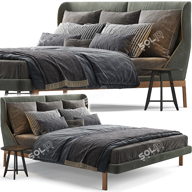 Luxurious Molteni & C Fulham Bed 3D model image 5