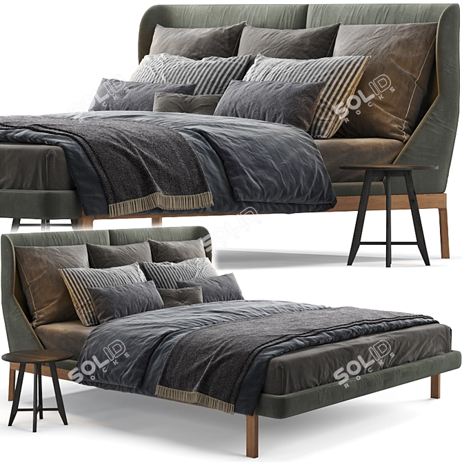 Luxurious Molteni & C Fulham Bed 3D model image 8