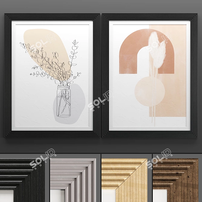 Elegant Art Frame Set 3D model image 1