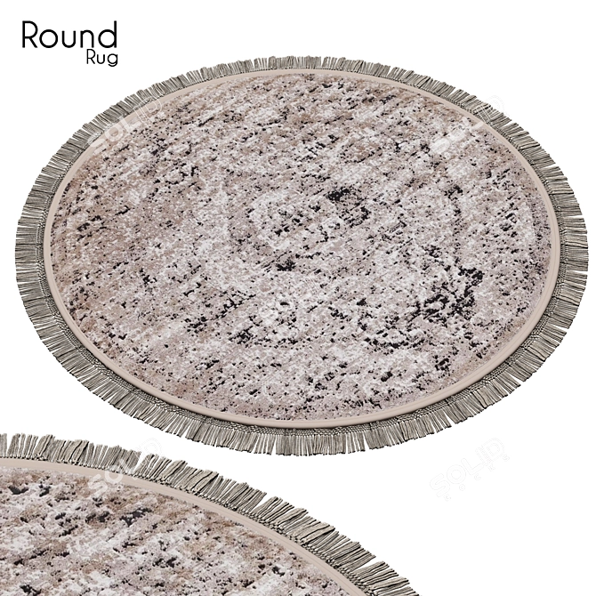 Round 08: Chic Circular Rug 3D model image 1