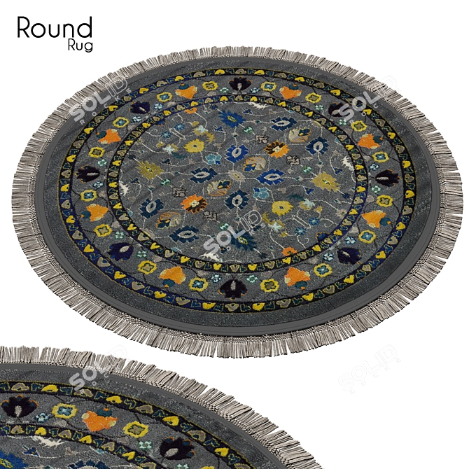 Sophisticated Circle Rug 3D model image 1