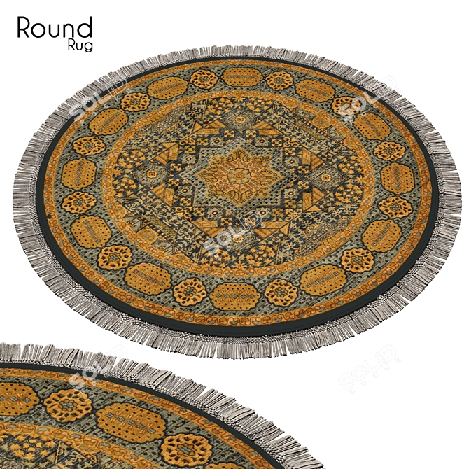 Stylish Round Rug 11: Perfect Accent for Any Space 3D model image 1