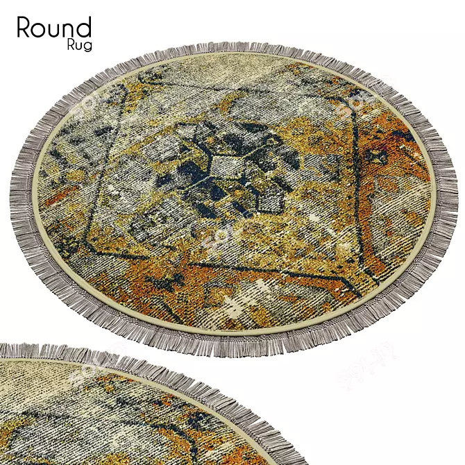 Elegant Round Rug 14 3D model image 1