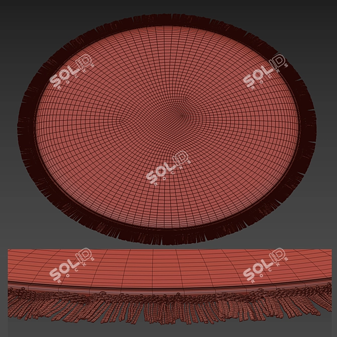Luxury Round Rug: Elegant and Versatile 3D model image 2