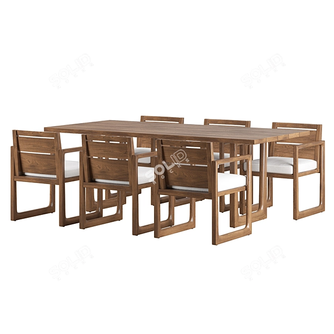 Elegant Navaro Dining Set 3D model image 3