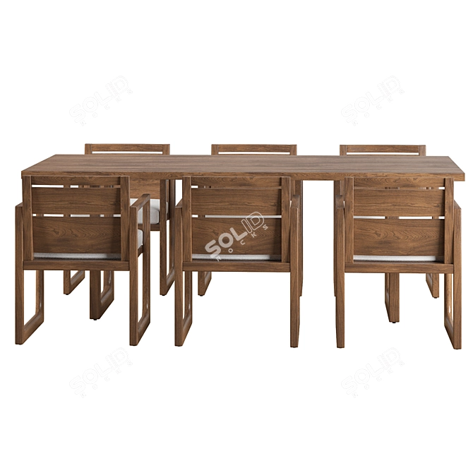 Elegant Navaro Dining Set 3D model image 4