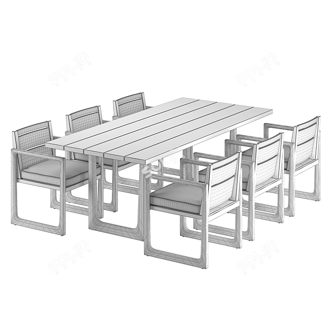 Elegant Navaro Dining Set 3D model image 5