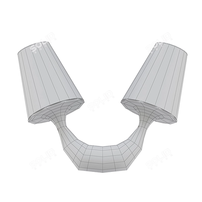 Elegant Dual Light Fixture 3D model image 2