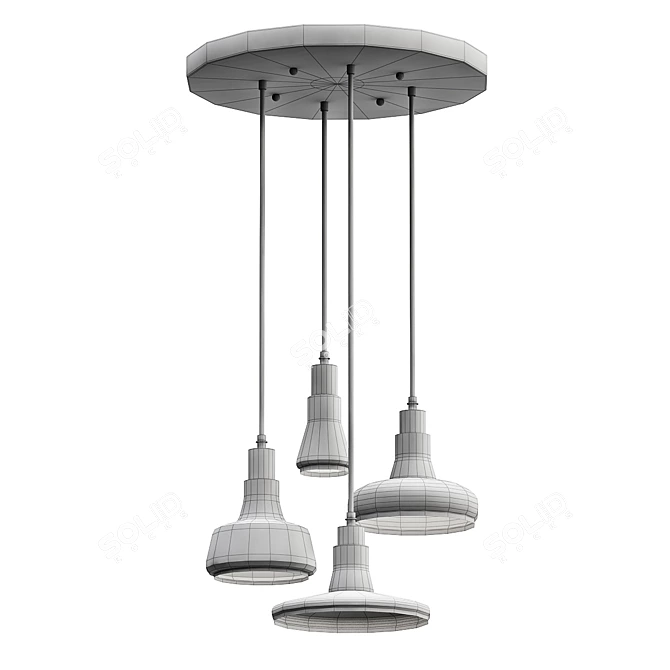 Elegant Pendant Lighting Combination 3D model image 2