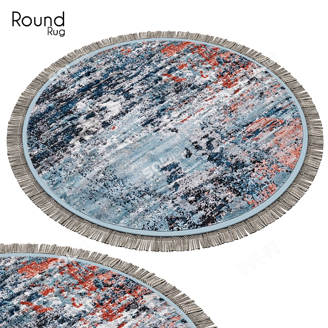 Modern Round Rug, 16" Diameter 3D model image 1