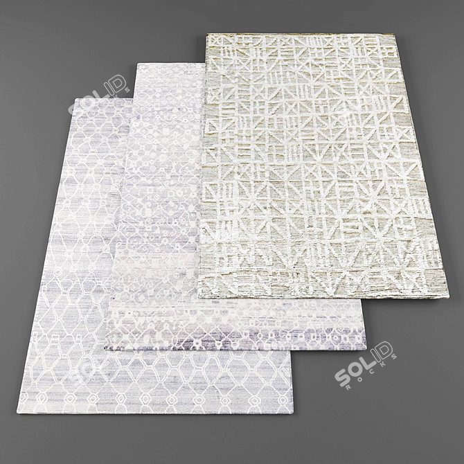 Set of 5 Carpets with Texture Archive 3D model image 1