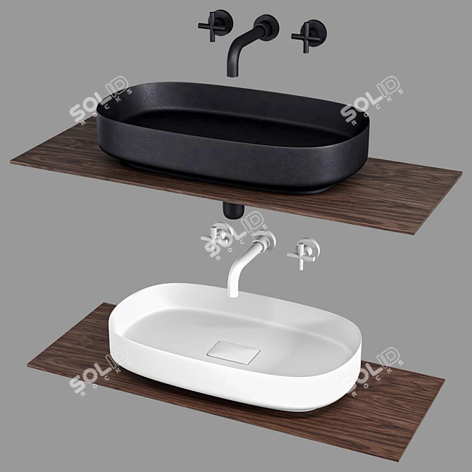 Minimalist Serene Countertop 3D model image 1